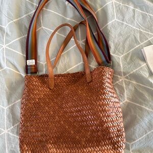 Madewell woven tote bag with strap